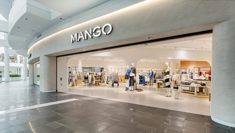 Completed Mango storefront at Fashion Centre at Pentagon City in Arlington, Virginia
