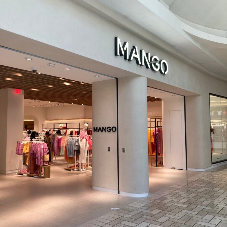 Completed Mango storefront at Tysons Corner Center in Virginia